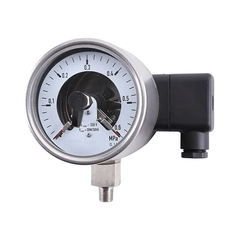 Bourdonbuismanometer met schakelcontacten